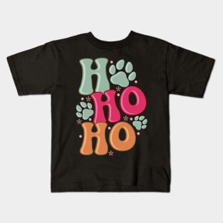 HO HO HO Cute Dog Lover Christmas Kids T-Shirt